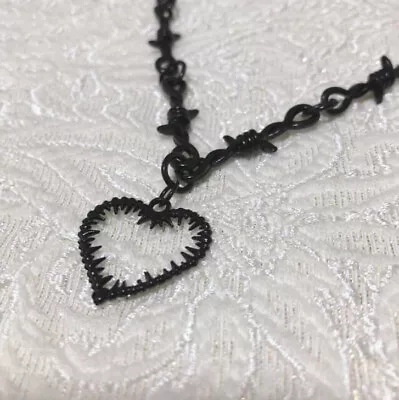 Heart Thorns Barbed Wire Necklace Gothic Punk Chain Choker Christ Women Jewelry • $2.33