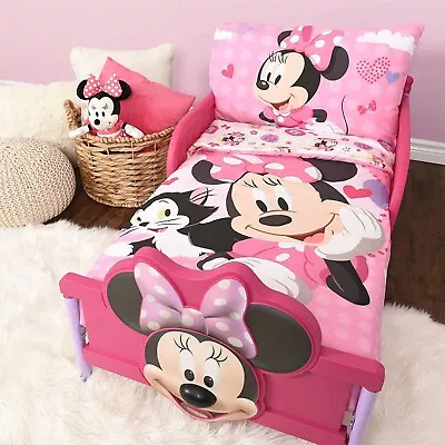 Openbox-Minnie Mouse Microfiber Sheet Set Toddler 3 Pcs Bedding Set 52  X 28  • $36.94