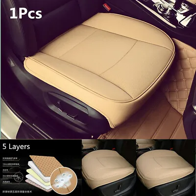 1Pcs Beige PU Leather Luxury Car Front Seat Cover Full Surround Seat Cushion Pad • $28.53