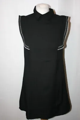 Bnwt Size 8 Fashion Union Black Sleeveless Dress With Frill Trims    2769 • £7.99