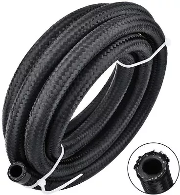 4AN 6AN 8AN 10AN 12AN Nylon & Stainless Steel Braided Fuel Hose Oil Gas Air Line • $10.49