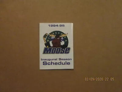 IHL Minnesota Moose Vintage 1994-95 Inaugural Season Team Logo Pocket Schedule • $15