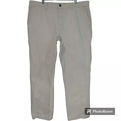 LL Bean Mens 42 X 34 Canvas Pants Heavy Duty Straight Leg Cream • $14