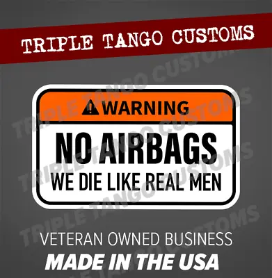 $3.99 • Buy WARNING Funny Bumper Sticker No Air We Die Like Real Men Bags Car Decal JDM