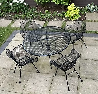 Russell Woodard Sculptura Patio Set Table And 4 Chairs Vtg • $2400