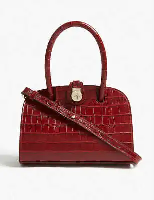 BNWT Manu Atelier Micro Ladybird Croc Embossed Leather Tote Bag Handbag • £109.99