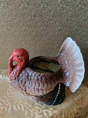 Vintage Turkey Thanksgiving Ceramic Planter • $11