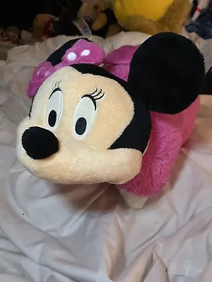 DISNEY Plush Pink Minnie Mouse Pillow Pet 14” Stuffed Animal Toy • £10