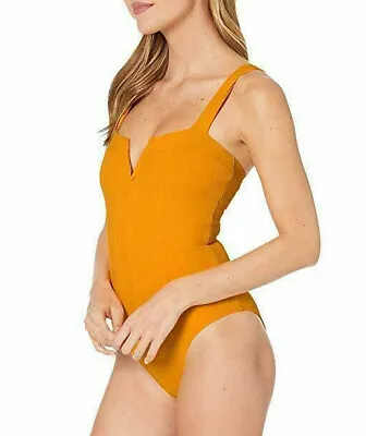 New L*Space Women’s Pointelle Rib Cha Cha One Piece Swimsuit Mango SZ 6 • $42.50