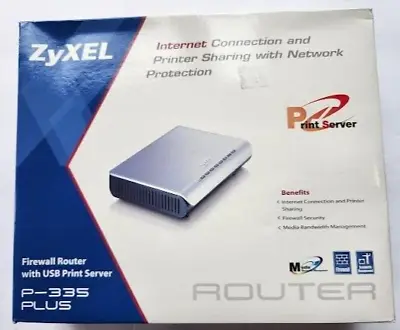 NEW ZyXEL P-335 Plus - 4 Port Firewall Router With USB Print Server • $19.99