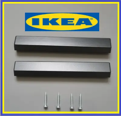 IKEA 2 X BRIMNES Wardrobe Composite Handle In Black #128763 4 Screws #109567 • £8