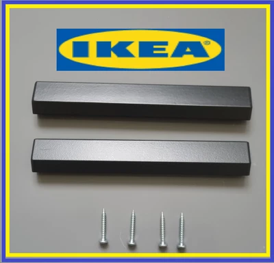 IKEA 2 X BRIMNES Wardrobe Composite Handle In Black #128763 4 Screws #109567 • £8