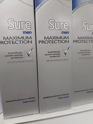£19.99 • Buy Sure MEN MAXIMUM PROTECTION  FRESH SCENT 48HOURS ANTI PERSPIRANT Pack  OF 4