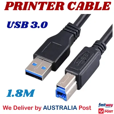 $5.45 • Buy USB 3.0 Type A Male To B Printer Cable For HP Canon Dell Brother Epson Xerox AU