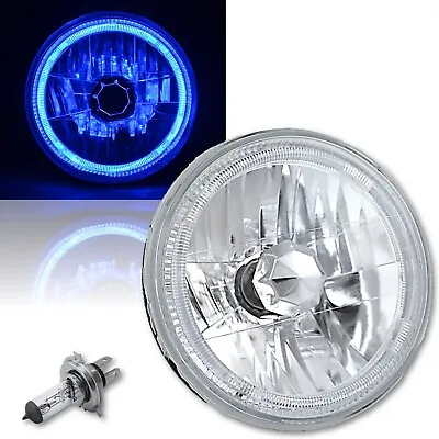 7  H6024 / 6014 Halogen Blue LED Halo Ring H4 Light Bulb Angel Eye Headlight • $44.95