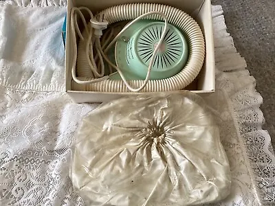 Vintage GE DEBUTANTE Bonnet Hairdryer In Case | Working Condition Lime Green • $55