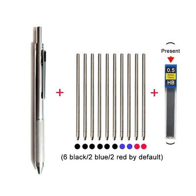 Multicolor Pen: 4 In 1 Metal Mechanical Pencil With Four Color Ballpoint Pens • $10.99