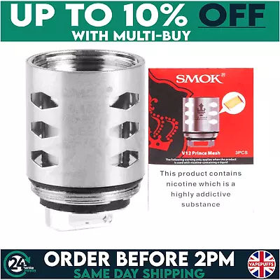 Smok Prince Coil TFV12 Coil Dual Triple Max Mesh M4 X6 Q4 P-Tank Authentic Coils • £3.94