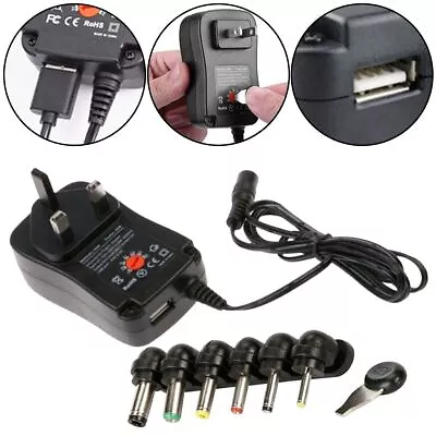 Universal AC/DC Power Adaptor Charger Supply Plug 3v 4.5v 5v 6v 7.5v 9v 12v&Key • £9.25