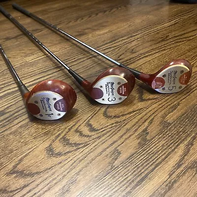 Set Of 3 Macgregor Synchrolite Eye-O-Matic M95 Oil Hardened Fairway Woods 135 • $100