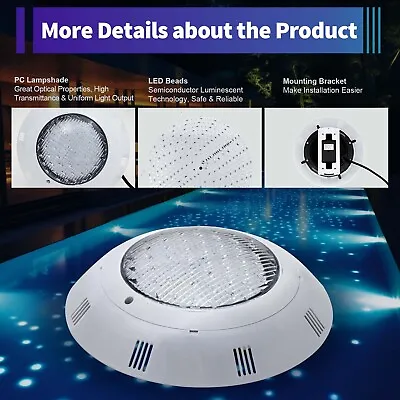 12V 36W/45W Pool Light Underwater Color-change LED Lights RGB IP68 With Remote • $41.80