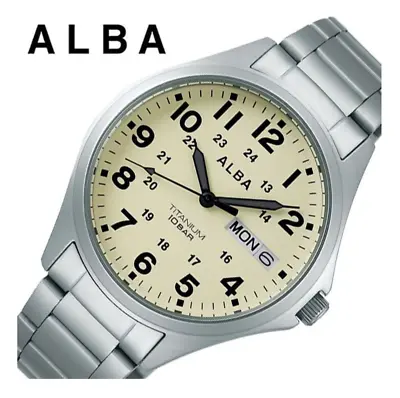 SEIKO AQPJ401 ALBA Quartz Titanium Waterproof 10 ATM Men's Watch White/Silver • $92.95