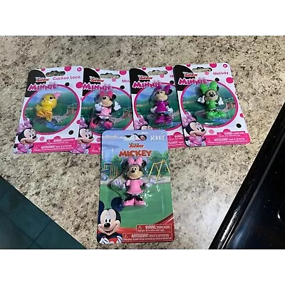 Disney Junior Minnie Mouse Collectible 2-1/4  Mini Cake Figures Set Of 5 U15 • $17.50