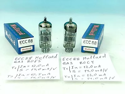 2 X  ECC88 MULLARD BVA GA3 TUBE 6DJ8 1960 Blackburn Great Britain  BOX • $149.99