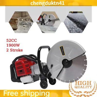 Gas Concrete Cut Off Saw 2 Stroke 52 CC Cement Masonry Wet Dry Saw Cutter+Blade • $242.25