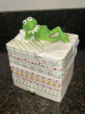 Vtg Kermit The Frog Ceramic 7” Trinket Box Cookie Jar TasteSetter Sigma (FLAWS) • $34.95