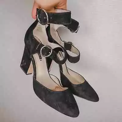 Zara Basic | Black Pointed Toe Classic Suede Heels 39 • $30
