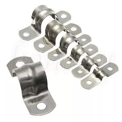 3/5/10/20 Pcs Stainless Steel Plumbing Tube Saddle Pipe Clips Bracket  7 Sizes • £3.50