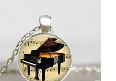  Silver 20  Necklace Women Men PIANO MUSIC NOTE BAND BLUES JAZZ Pendant Free Box • $16.88