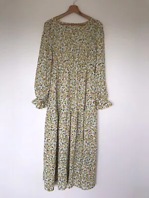 Womens Multicoloured Long Sleeve Floral Print Maxi Dress Size XL • $19.88