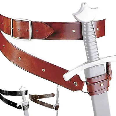 Leather Sword Frog Belt Renaissance Knight Cosplay Costume Medieval Device • $21.32