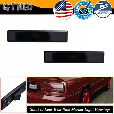 2x Smoked Rear Side Marker Parking Light Housings For 86-92 Toyota Supra MK3 A70 • $24.99