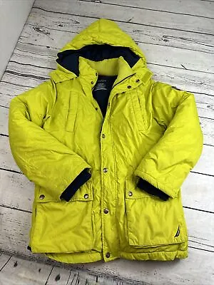 Vintage Nautica Jacket Coat Adult Large 14/16 Green Yellow Blue 90s Y2K Hip Hop • $9.93