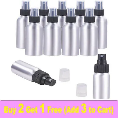 Spray Small Atomizer Aluminum Refillable Travel Empty Bottles Platinum Mist • £4.99