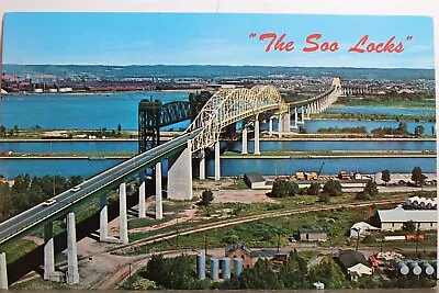 Michigan MI Sault Ste Marie Soo Locks Upper Peninsula Postcard Old Vintage Card • $0.50