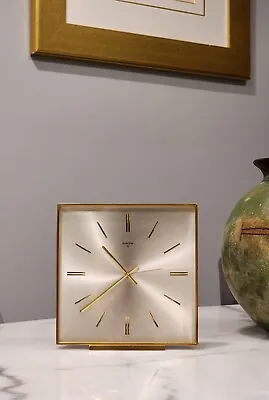 Vintage Swiss Swiza 8-Day Brass Clock With Alarm • $59