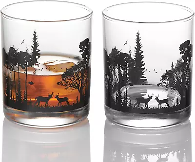 Whiskey Glasses Set Of 2 Glasses Bourbon Glass Old Fashioned Glasses Barware For • $11.36