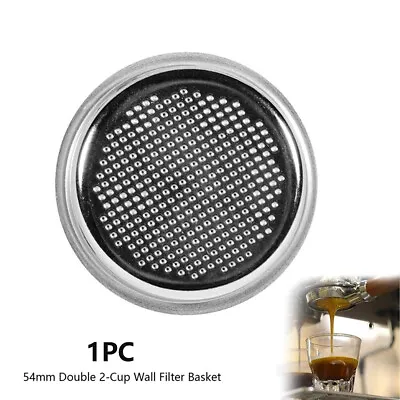 £8.39 • Buy 54mm Coffee Filter Basket Double 2-cup Wall Filter For Breville Coffee Machine