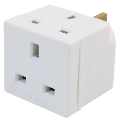 3 Pin Mains Power Adapter Splitter Plug Socket Multi Plug 2 Way Gang 13a 13 Amp • £4.99