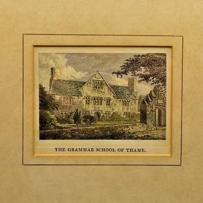£11.95 • Buy Antique Framed Print Of The Grammar School At Thame By Joseph Skelton 9 X 8 Inch