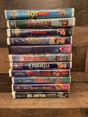 Lot Of 11 VHS Video Tapes  Black Diamond Movies Walt Disney Clamshells • $9.99