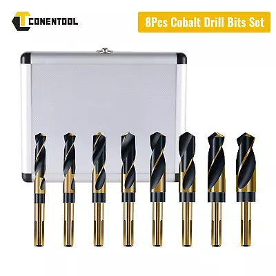 8PCS Cobalt Blacksmith Titanium Reduced Shank HSS Steel Drill Bit Set 14-25mm • £21.99