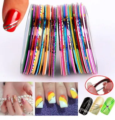 15-Piece Nail Striping Tape Line Set - Nail Art Decoration Stickers Multi-Color • $6.20