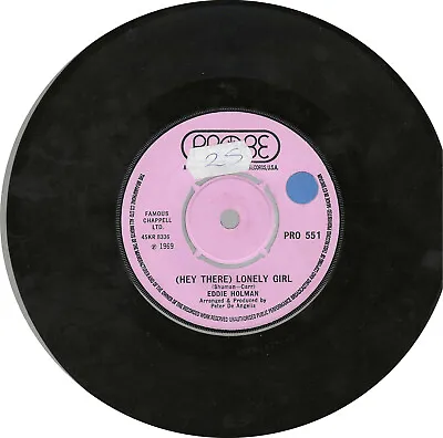 A Gav 45 - Eddie Holman Hey There Lonely Girl  7  Vinyl UK Probe 1972 Issue VG+ • £4.99