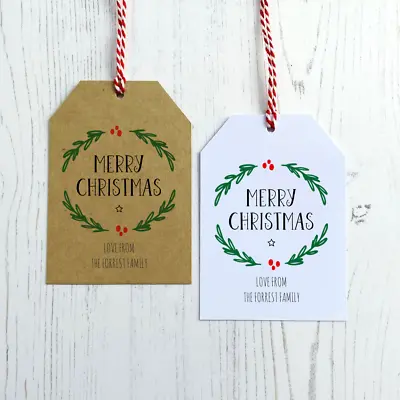 £6 • Buy Personalised Christmas Gift Tags / Eco Wrapping / Rustic Family Present Labels