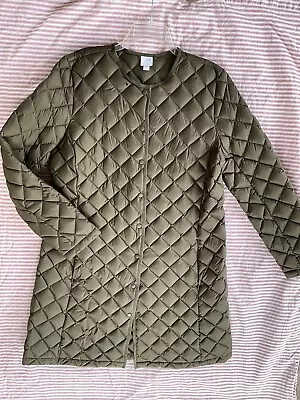 Jjill  Olive 🫒 Green Nwot Sz.-(lt) A-line Quilted  Lightweight Down Puffer Coat • $76